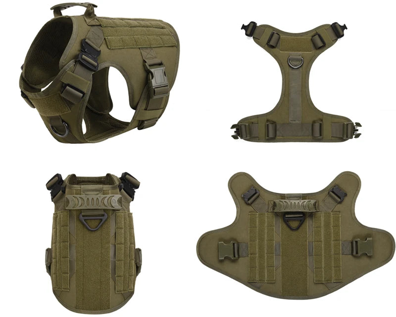 K9 Tactical Military Dog Harness & Leash Set - Designed for Active Dogs