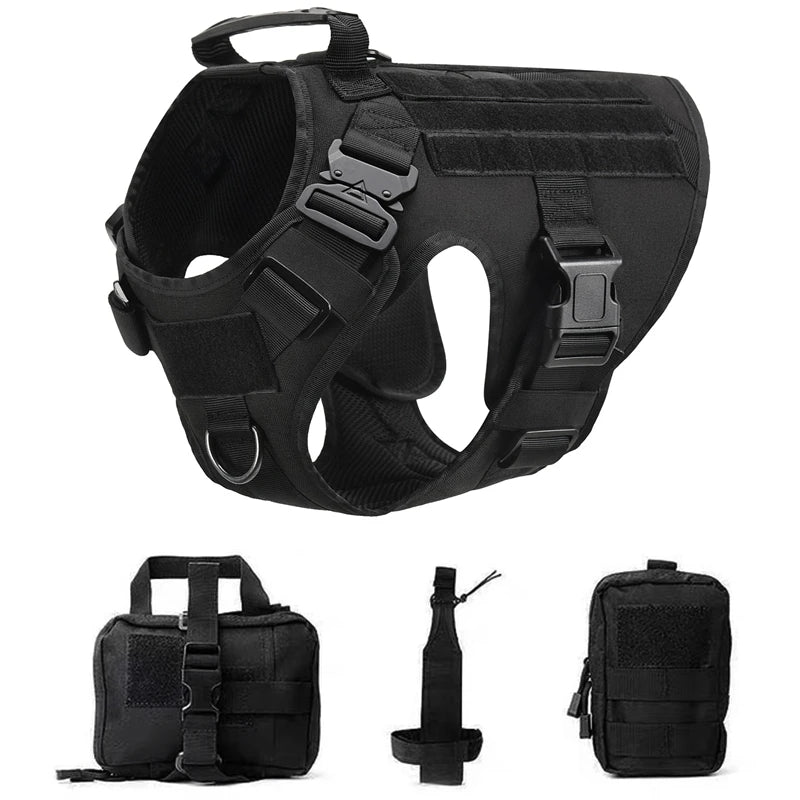 K9 Tactical Military Dog Harness & Leash Set - Designed for Active Dogs