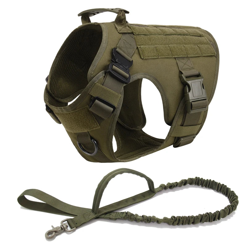 K9 Tactical Military Dog Harness & Leash Set - Designed for Active Dogs