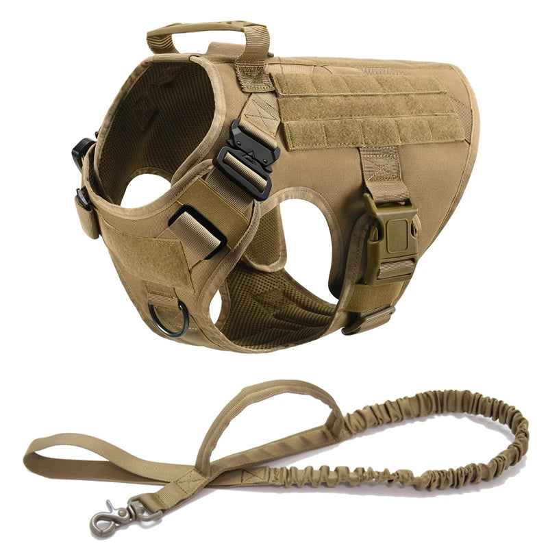 K9 Tactical Military Dog Harness & Leash Set - Designed for Active Dogs