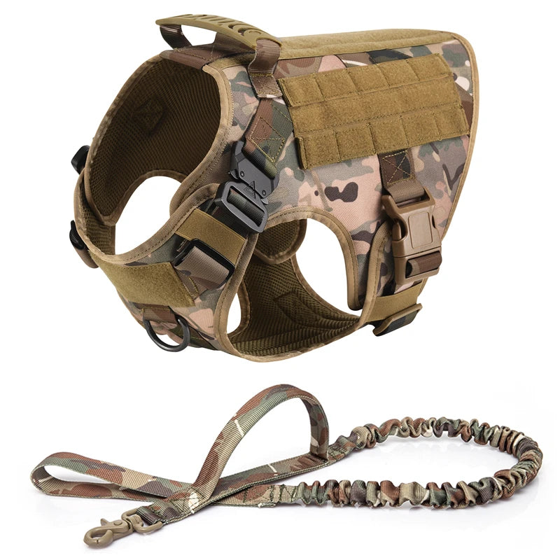 K9 Tactical Military Dog Harness & Leash Set - Designed for Active Dogs