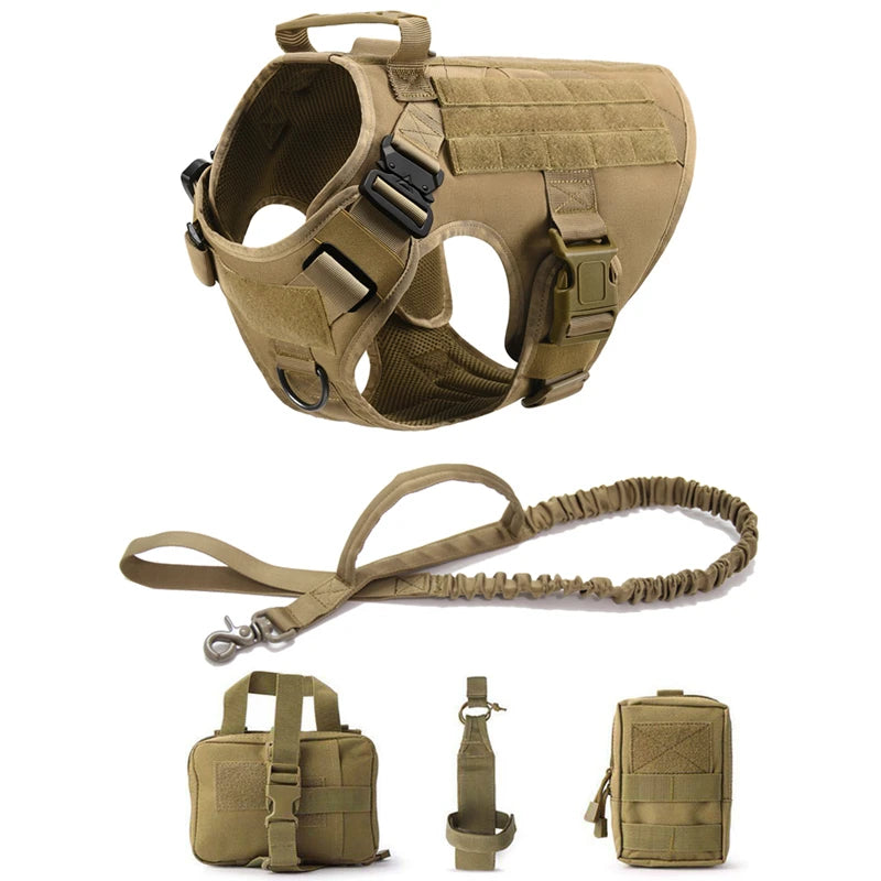 K9 Tactical Military Dog Harness & Leash Set - Designed for Active Dogs