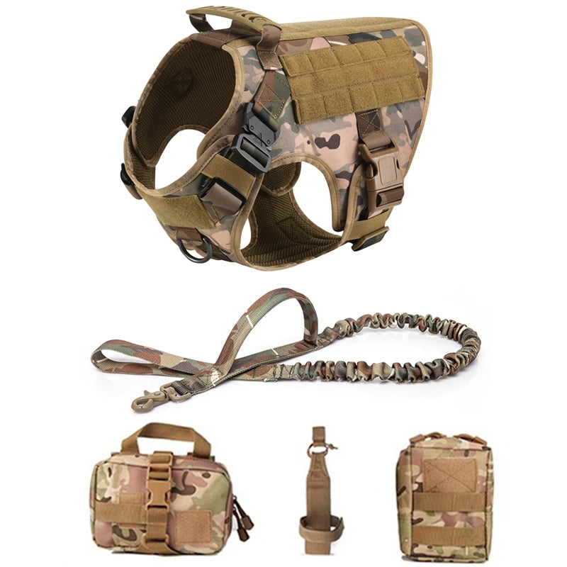 K9 Tactical Military Dog Harness & Leash Set - Designed for Active Dogs