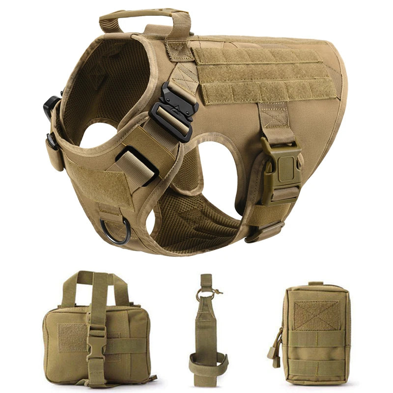 K9 Tactical Military Dog Harness & Leash Set - Designed for Active Dogs