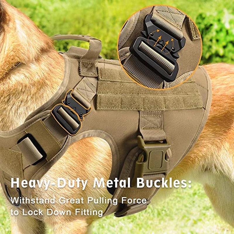 K9 Tactical Military Dog Harness & Leash Set - Designed for Active Dogs