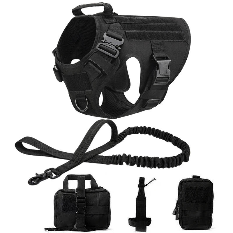 K9 Tactical Military Dog Harness & Leash Set - Designed for Active Dogs