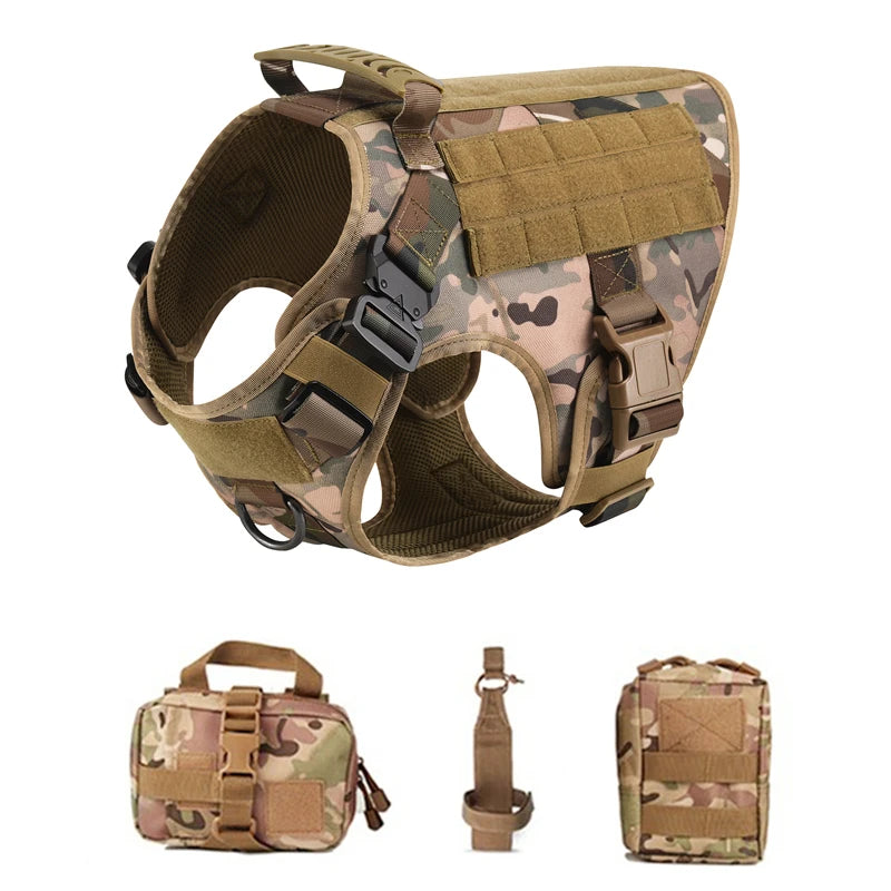 K9 Tactical Military Dog Harness & Leash Set - Designed for Active Dogs