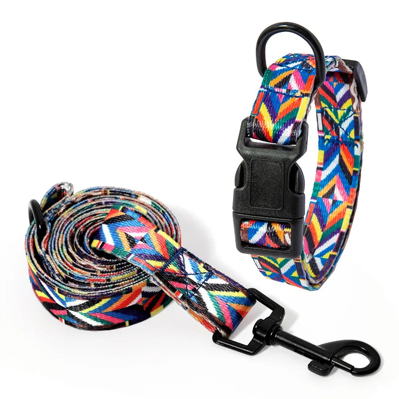 Bohemian Pet Collar and Leash Set