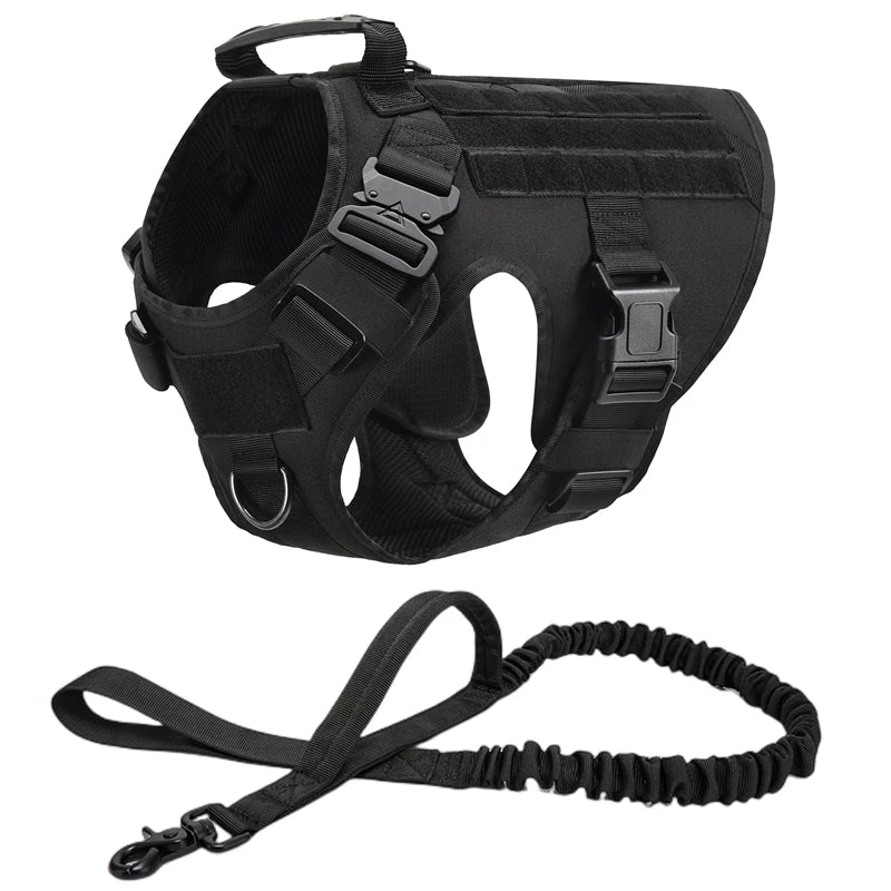 K9 Tactical Military Dog Harness & Leash Set - Designed for Active Dogs