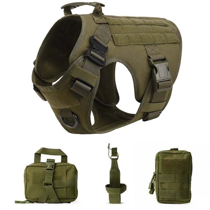 K9 Tactical Military Dog Harness & Leash Set - Designed for Active Dogs